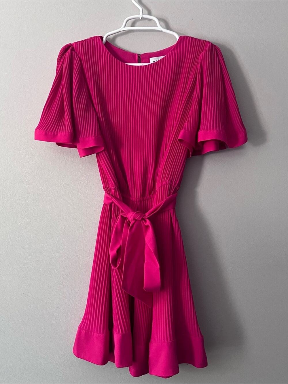 Milly Women’s Pink Lumi Shirt Sleeve Business Career Pleated Dress Size 8